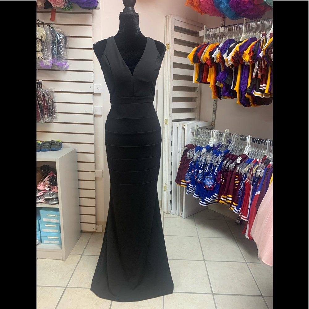 Size XL Black Bodycon Prom Homecoming Pageant Formal Evening Gown Dress NWT